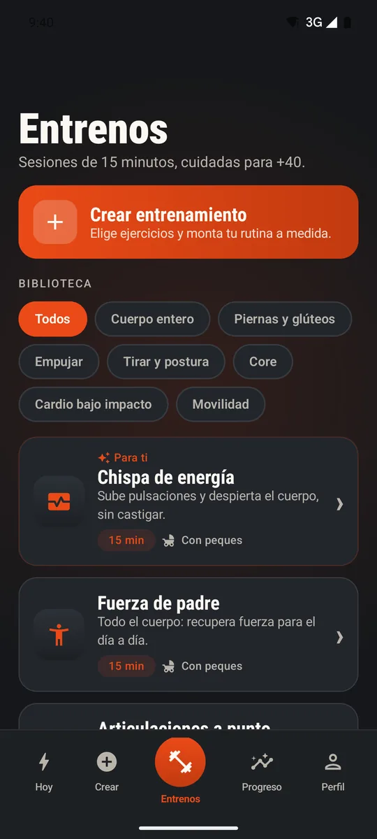 Biblioteca de entrenos de MODO PADRE